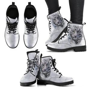 White Tiger Lace Up Boots